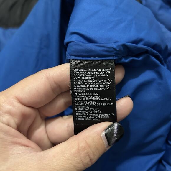 The North Face Men’s Size XXL Puffer Down Jacket Nuptse Blue Black *Blemishes - Picture 6 of 8